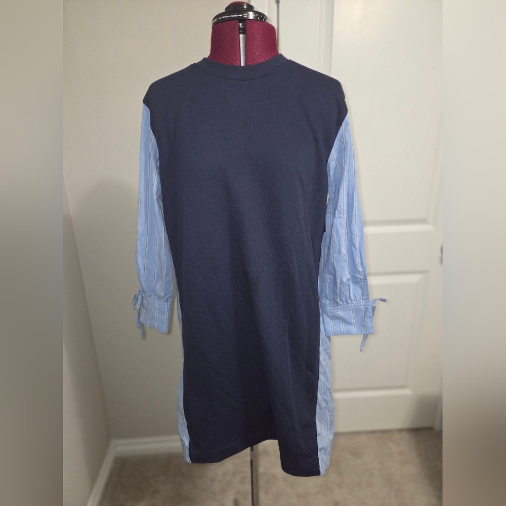 Chic Blue Midi Dress with Timeless Appeal